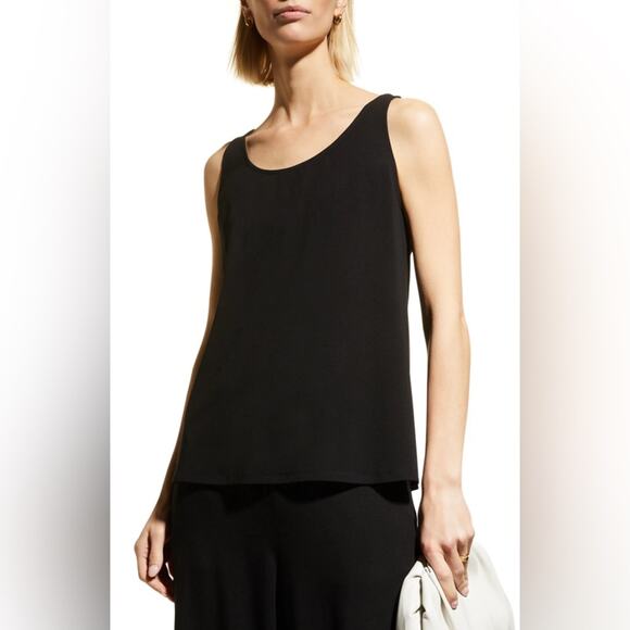 Eileen Fisher Black Scoop neck Sleeveless Tank Size small - Picture 1 of 6